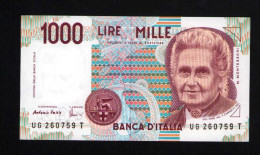 Italy 1000 Lire Unc 3 October1990 Prefix  UG----T - Altri & Non Classificati