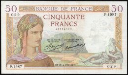 France 50 Francs 1935 ''Cérès" XF Banknote - 50 F 1934-1940 ''Cérès''