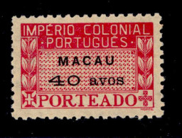 ! ! Macau - 1947 Postage Due 40 A - Af. P 41 - No Gum (cb 136) - Impuestos