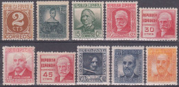 ESPAÑA 1936-1938 Nº 731/740 NUEVO, SIN FIJASELLOS - Unused Stamps