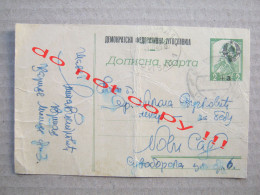 Yugoslavia DFJ Stamped Stationery 2+3 Din ( 1945 ) / From Vršac To Novi Sad / Overprinted Postal Stationary - Entiers Postaux