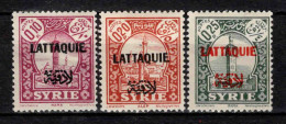 Lattaquié  - 1933 -  Tb De Syrie Surch - N° 20 à 22  - Oblit - Used - Used Stamps