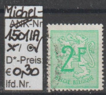 1968 - BELGIEN - FM/DM "Heraldischer Löwe" 2 Fr Hellsmaragdgrün  - O Gestempelt - S.Scan (1501IAo Be) - 1951-1975 Heraldieke Leeuw