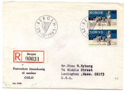 Carta Certificada De Noruega De 1965 - Briefe U. Dokumente