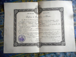 DIPLOME DE BACHELIER EN DROIT Daté De 1922 - Diplômes & Bulletins Scolaires