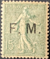 FM N° 3* Semeuse Lignée 15c Vert-olive Cote 80.00€ - Timbres De Franchise Militaire