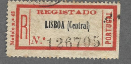 Recepisse  Ancien   De Lettre Recommandee   -  Portugal -  Lisboa  Cental - Other & Unclassified