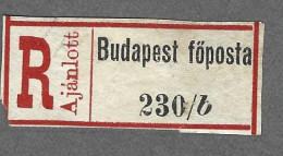Recepisse  Ancien   De Lettre Recommandee   - Hongrie - Budapest  Foposta - Autres & Non Classés