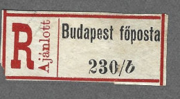 Recepisse  Ancien   De Lettre Recommandee   - Hongrie - Budapest  Foposta - Autres & Non Classés