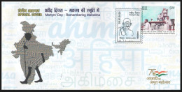 India 2023 Mahatma Gandhi,Martyr's Day,Map,Non Violence, Sp Cover (*) Inde Indien - Cartas & Documentos