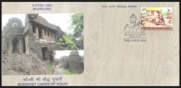 India 2023 Buddhist Cave Of Kolvi,Buddhism, Rock,Mountain,Nature,Religion, Sp Cover (**) Inde Indien - Covers & Documents