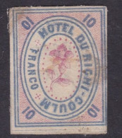 Switzerland Local Hotel Post, Rigi Coulm, 10 Cents,  On Paper. Poor Condition - Fiscales