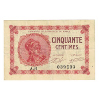 France, 50 Centimes, Other, 1920, A.81, PARIS, TTB - Chambre De Commerce