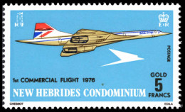 New Hebrides 1976 First Commercial Flight Of Concorde Unmounted Mint. - Nuevos