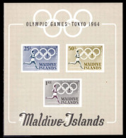 Maldive Islands 1964 Olympic Games Souvenir Sheet Unmounted Mint. - Maldivas (...-1965)