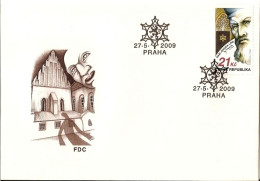 FDC 600 Czech Republic Jehuda Ben Loew Anniversary 2009 Golem Heraldic Lion - Judaika, Judentum