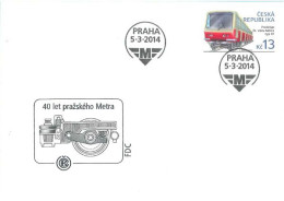 FDC 800 Czech Republic Prototype Of The First Czechoslovak Vehicle R1 For The Prague Metro 2014 - Tramways