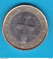 2008  -  CIPRO  - MONETA IN EURO - VALORE  1,00  EURO - USATA - - Cipro