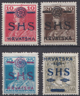 Yougoslavie 1918 Mi 84-87 NMH ** Timbres Hongroies Surchargé SHS Roi Charles IV Et Reine Zita (K3) - Ungebraucht