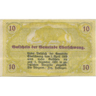 Billet, Autriche, Eberschwang, 10 Heller, Château 1920-12-01, SPL Mehl:FS 145a - Oesterreich