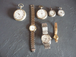 Lot De 3 Montres Bracelet + 4  Montres à Gousset  +  3 Réveils  De Voyage - Lire Détail - Other & Unclassified