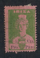 BALEARES , EMISIONES LOCALES , FESOFI Nº 4  CIRCULADO , IBIZA - PRO PARO , DIOSA TANIT - Spanish Civil War Labels