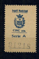 EMISIONES LOCALES GUERRA CIVIL , BANYOLES , FESOFI 2 (*) , SEGELL MUNICIPAL - Spanish Civil War Labels