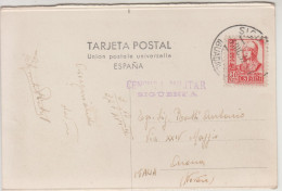 Guerra Di Spagna, Siguenza Per Arona ( Novara )  Con 30 Ct. + Censura Militare. Su Cartolina Postale  03/12/1937 - Marques De Censures Nationalistes