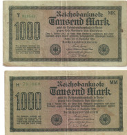 Billet De Banque Ancien/,2 Billets / Reichsbanknote/1 000 Thausend Mark/ Berlin/15 September 1922       BILL253 - 1000 Mark