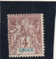 ///   FRANCE  ///   OBOCK  4 Cts Brun Rouge - Gebruikt