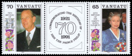 Vanuatu 1991 65th Birthday Of Queen Elizabeth II And 70th Birthday Of Prince Philip Unmounted Mint. - Vanuatu (1980-...)