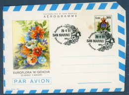 °°° Francobolli N. 1740 - Aerogramma San Marino °°° - Postal Stationery