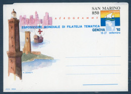 °°° Francobolli N. 1742 - Aerogramma San Marino °°° - Entiers Postaux