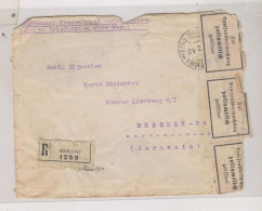 ITALY 1936 MERANO Registered  Cover To Germany - Marcophilie (Avions)