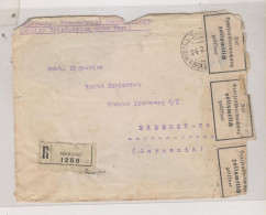 ITALY 1936 MERANO Registered  Cover To Germany - Marcofilía (Aviones)