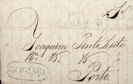 1839 Portugal Carta Pré-filatélica BGC 3 «BRAGANÇA» Azul - ...-1853 Vorphilatelie