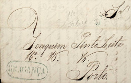 1839 Portugal Carta Pré-filatélica BGC 3 «BRAGANÇA» Azul - ...-1853 Préphilatélie