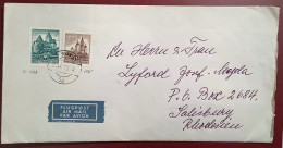 Österreich Mi.1035+1038 1966 10s Schloss Heidenreichstein Auf Flugpost Brief>Salisbury Rhodesia (cover Austria Castle - Storia Postale