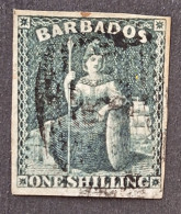 Barbades 1859 N°7 Ob TB Cote 100€ - Barbados (...-1966)