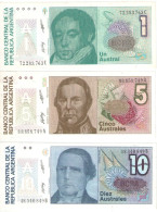 3 Billets De Banque Anciens/Casa De Moneda / Republica Argentina/ 1,5 Et 10 Australes/1985-80   BILL244 - Argentinië