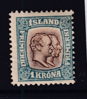 Iceland 1907 2 Kings 1 Kr Sc 83 MH 15781 - Ungebraucht