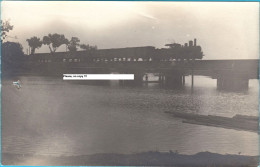 BOGOJEVO Near Odzaci, Apatin - The Train Crosses The Railway Bridge (1924.) Serbia Ex Yugoslavia Kingdom * Real Photo - Serbie