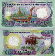 Indochinese Peninsula, $10 2021, Clear Window Polymer, UNC - Royal Barge, Ox - Sonstige & Ohne Zuordnung