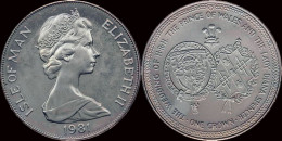 Isle Of Man 1 Crown 1981 Royal Wedding EF - Colonias