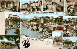 73833585 Burghausen Salzach Burgen Teilansichten Brunnen Fliegeraufnahme Burghau - Burghausen