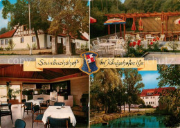 73726283 Althausen Grabfeld Sambachshof Waldgaststaette Terrasse Teich Althausen - Bad Königshofen