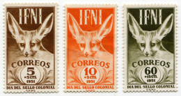 [FBL ● A-03] IFNI - 1951 - Colonial Stamp Day - Edifil ES-IF 76/78 - Ifni