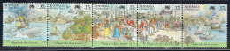 AUSTRALIA - 1987 First Fleet At Rio De Janeiro Strip Of 5 Stamps VST/ASC# 1023 Used - Oblitérés