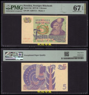 Sweden 5 Kronor, 1972-1977, Paper, Lucky Number 111,  PMG67 - Suède