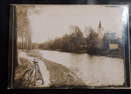Beernem - Photo Sur Carton - L'Eglise - Rivière - Format: 13/9cm - 2 Scans - Beernem